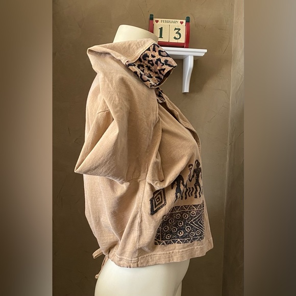 Nina Piccalino cropped top blazer vintage primitive look leopard print detail - Picture 3 of 12